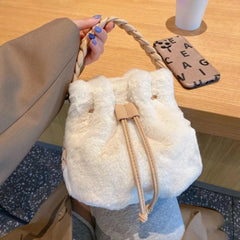 Winter Bucket Shoulder Bag Faux Fur Large Capacity Fluffy