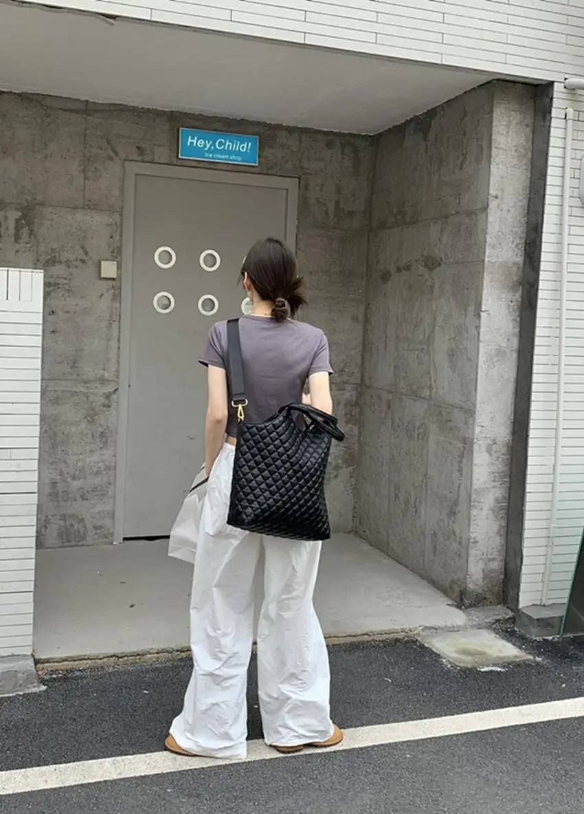 Autumn/Winter High Capacity Rhombic Tote Bag Female Large Bag