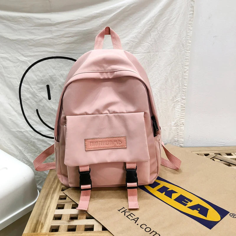 Women Backpack Shoulder Bag solid School Bag For Teenage Girl