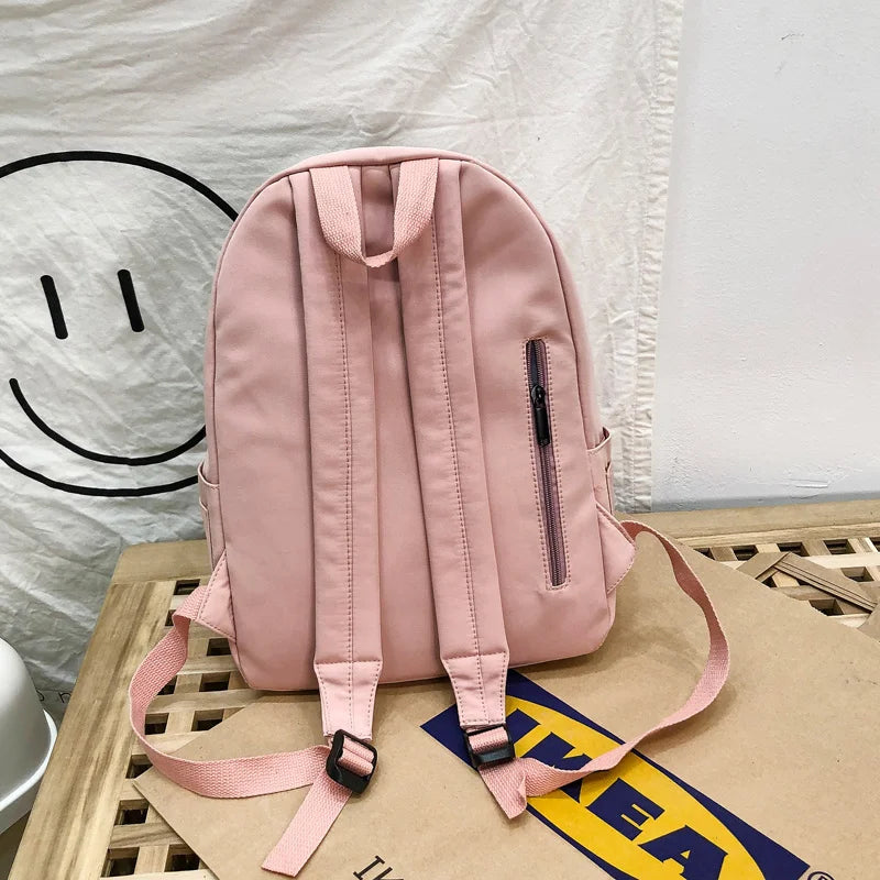 Women Backpack Shoulder Bag solid School Bag For Teenage Girl