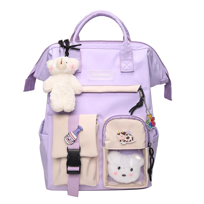Waterproof High School Backpack for Girls Student Travel Rucksack