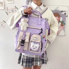 Waterproof High School Backpack for Girls Student Travel Rucksack