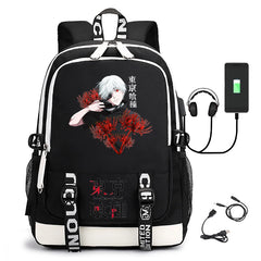 USB Charging School Bag for Boys Girls Tokyo Ghoul Print