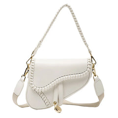 Women's Shoulder Messenger Saddle Bag Autumn Fashion Solid Color Literary Bag