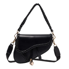 Women's Shoulder Messenger Saddle Bag Autumn Fashion Solid Color Literary Bag