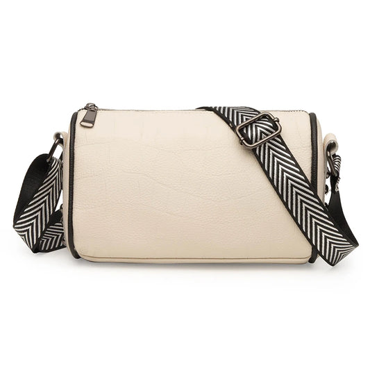 Braided Wide Shoulder Straps Small Leather Women's Messenger Bag Purse