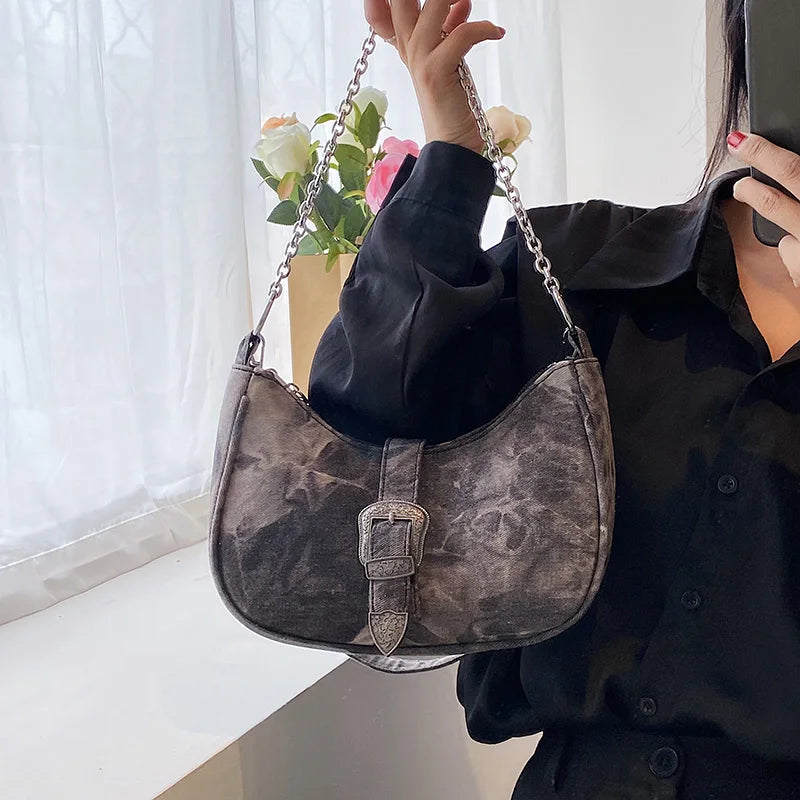 Denim Armpit Bags for Women Purses and Handbags
