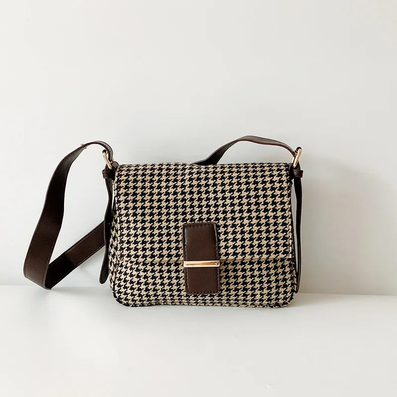 Women Lattice Shoulder Crossbody Bag Portable Clutch Tide