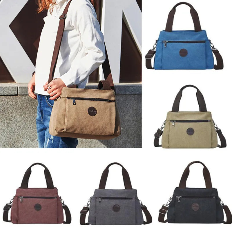 Large Pocket Casual Tote Women's Handbags Shoulder Handbags Canvas Capacity Bags