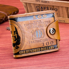 Men's Short Wallet Magnetic Buckle Hundred Dollar Bill Wallet