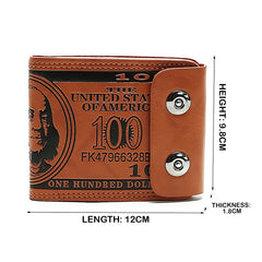 Men's Short Wallet Magnetic Buckle Hundred Dollar Bill Wallet