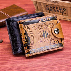 Men's Short Wallet Magnetic Buckle Hundred Dollar Bill Wallet