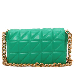 Leather Shoulder Bag Rhombus Chain Purse Women Crossbody Phone Bag