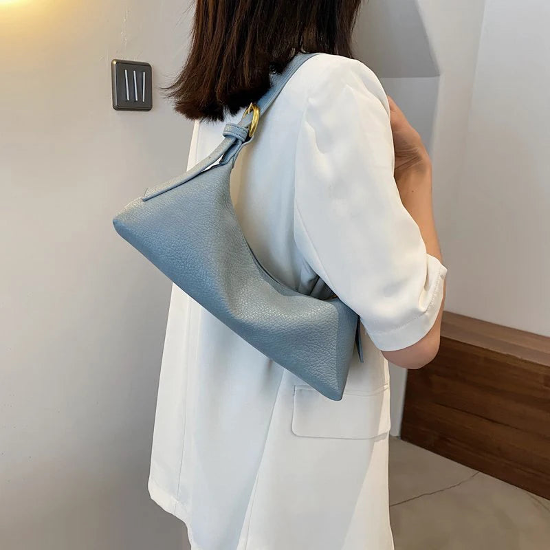 Women Soft PU Leather Axillary Bags Shoulder Bags Brown Crossbody Bags