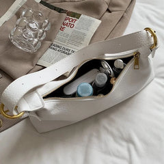 Women Soft PU Leather Axillary Bags Shoulder Bags Brown Crossbody Bags