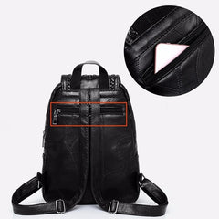 Minimalist Female Backpack Pu Leather Women Bagpack