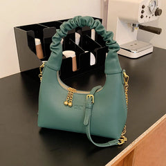 Pleated Handlebag Women Hobo Bags Retro Casual Shopping Chain Bag