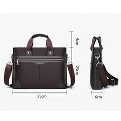 Men's PU Leather Business Briefcase Laptop Shoulder Bag