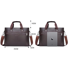 Men's Leather Business Shoulder Bag Laptop Handbag