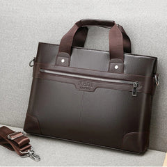 Men's Leather Business Shoulder Bag Laptop Handbag