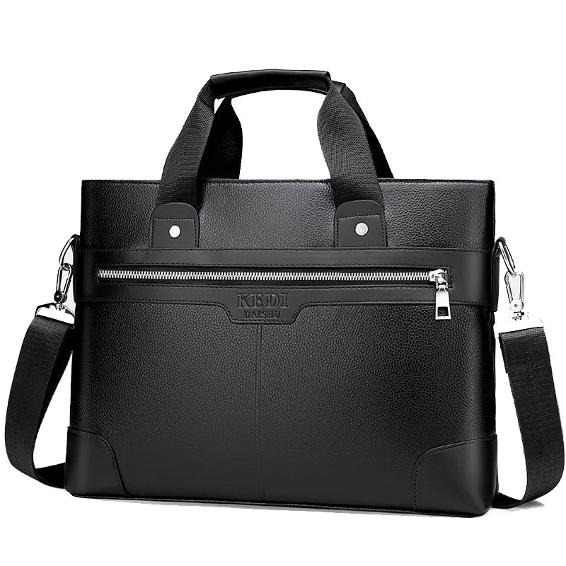 Men's Leather Business Shoulder Bag Laptop Handbag