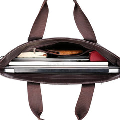 Men's Leather Business Shoulder Bag Laptop Handbag