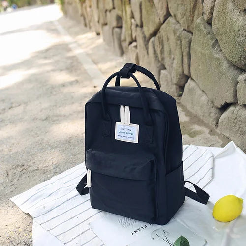 Canvas Women Backpack School Bag for College 15inch Laptop Back Packs