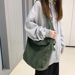 Canvas Shoulder Bags Unisex Solid Crossbody Bags