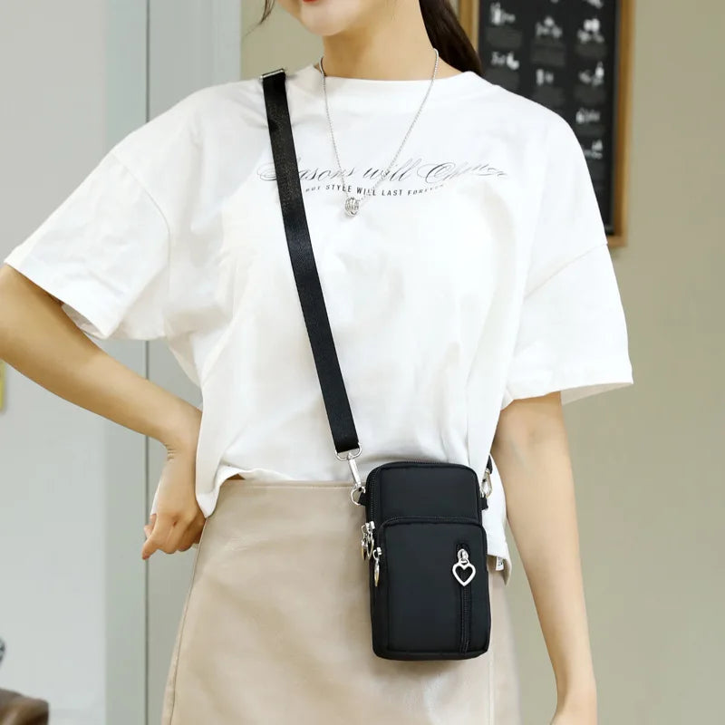 Canvas Handbag Mobile Phone Bag Women's Messenger Bag All-match Mini Small Cross