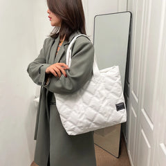 Canvas Shopper Shoulder Bag for Women Soft Cotton Capacity Shopping Bags Female