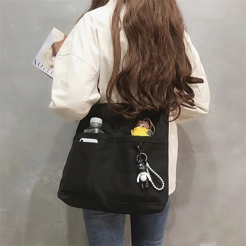 Canvas Women's Shoulder Messenger Bag Large Capacity Tote Bag