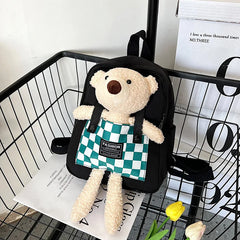 Bear Canvas School Bags For Kids Kindergarten SchoolBags