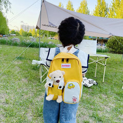 Bear Canvas School Bags For Kids Kindergarten Backpacks Girls Boy