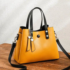Yellow Leather Crossbody Bag for Women KL717