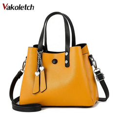 Yellow Leather Crossbody Bag for Women KL717