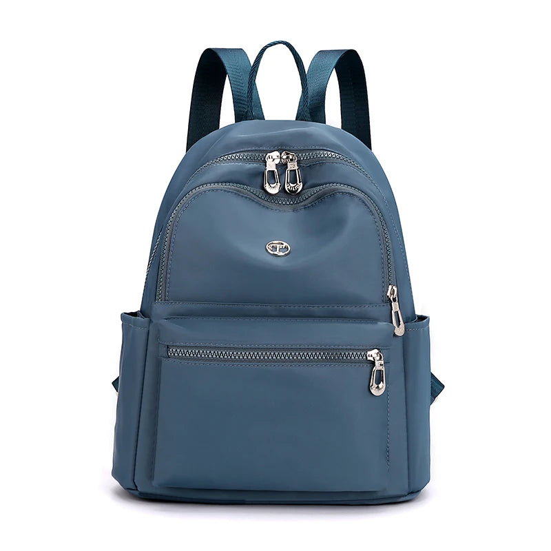 Casual Nylon Backpack Women's Waterproof School Bags Teenage Girls High Travel T