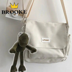 Casual Nylon Letter Canvas Tote Bag Large Capacity Female Shopper Shoulder Bags