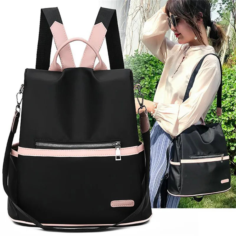 Waterproof Nylon School Backpack for Girls Teenagers