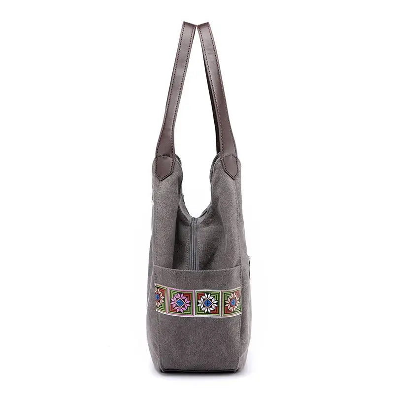 Casual Cotton Tote Vintage Canvas Bag for Women KL831