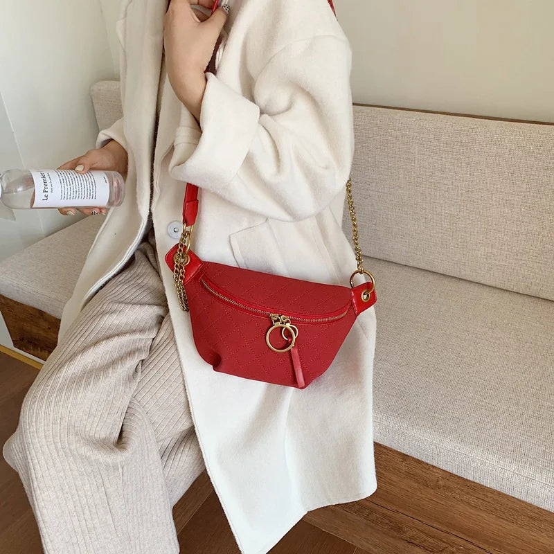Diamond Lattice Crossbody Shoulder Bag for Women