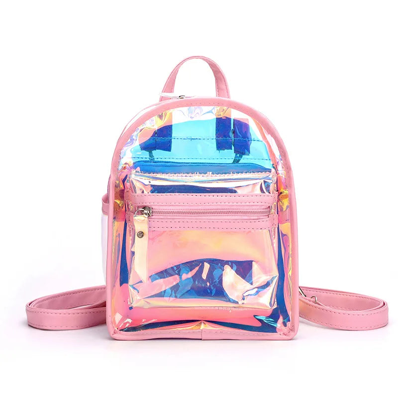 Transparent Mini Backpack for Girls Summer School Travel Bag