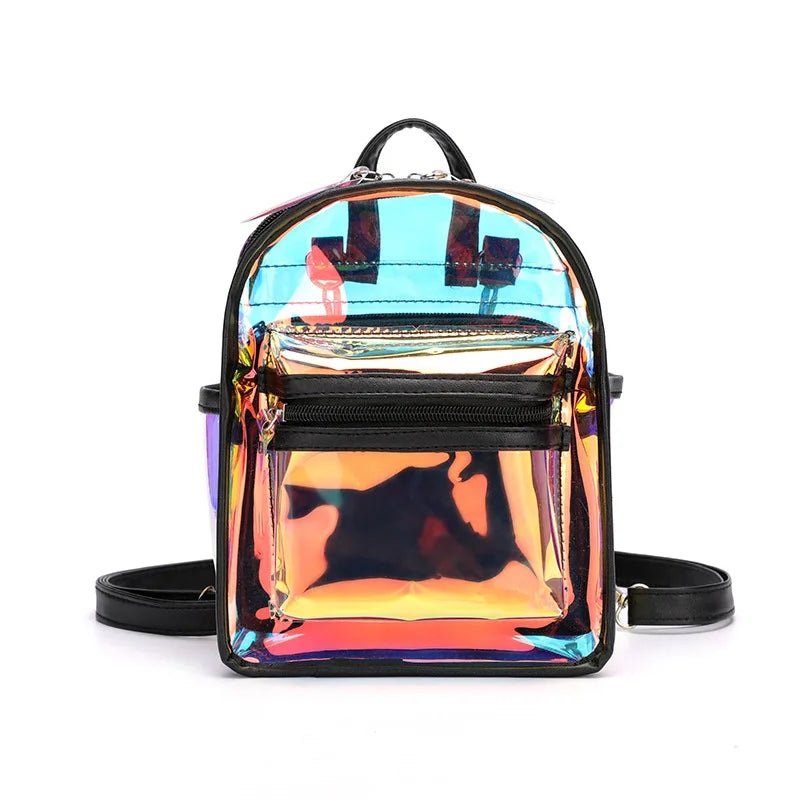 Transparent Mini Backpack for Girls Summer School Travel Bag