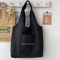 Harajuku Woman Casual Tote Bag with Text Print