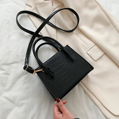 Crocodile Pattern PU Leather Crossbody Bag Chain Shoulder Handbag Mini Purse