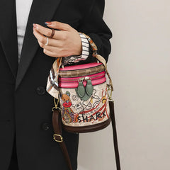 Cartoon Tote Bag Bear Graffiti Bucket Bags for Women