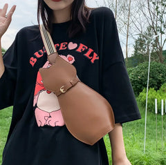 Pu Cat Dog Bag Women Bag Messenger Bag Wide Shoulder Straps Chest Bag Shoulder B