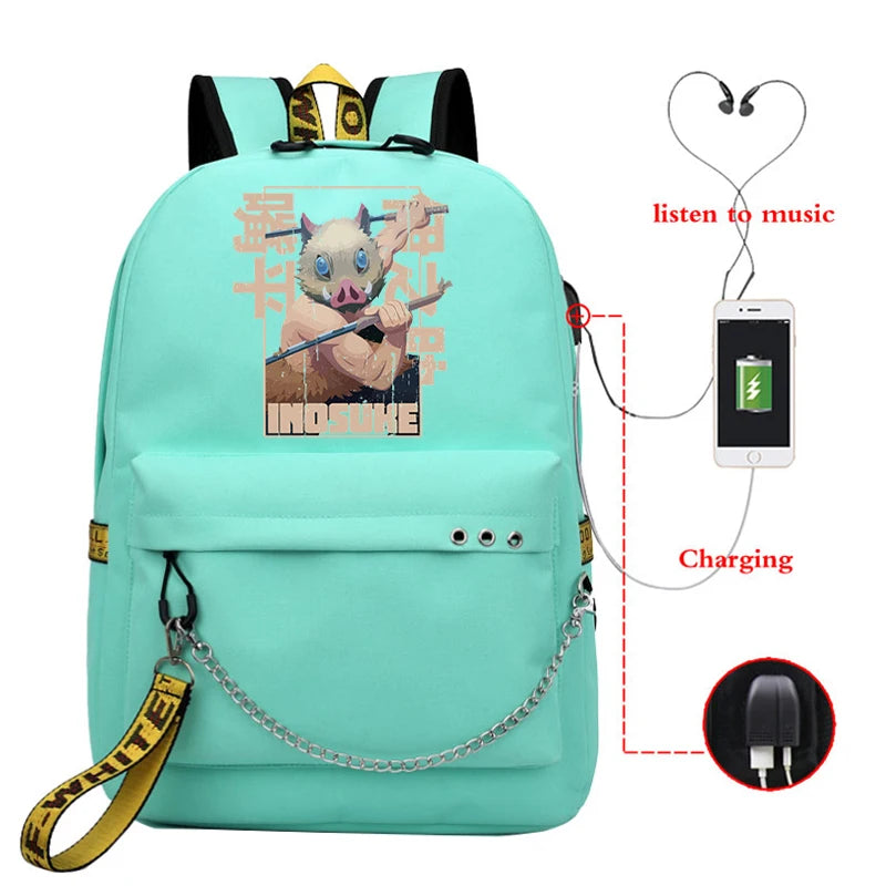 Demon Slayer Anime Travel Bag Teenagers Unisex Harajuku School Sports Bag