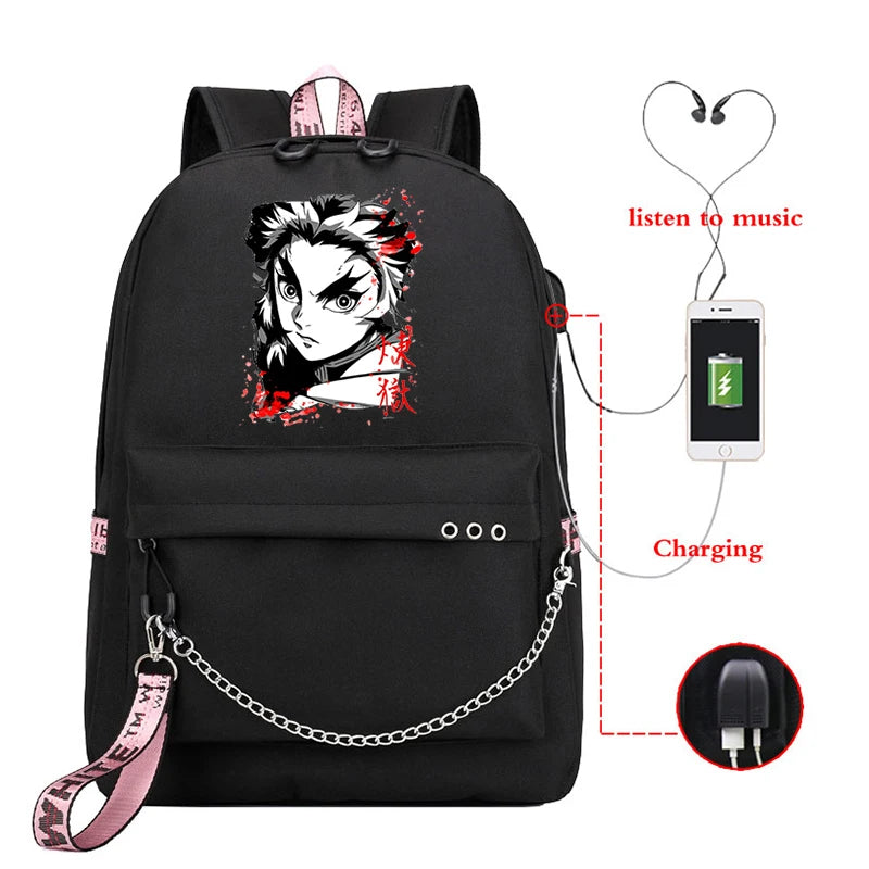 Demon Slayer Anime Travel Bag Harajuku School Bag for Teens