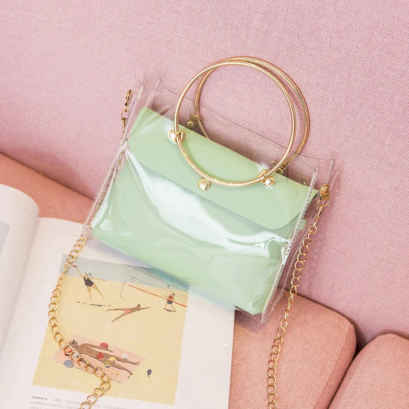 Small Transparent PVC Bucket Shoulder Bag