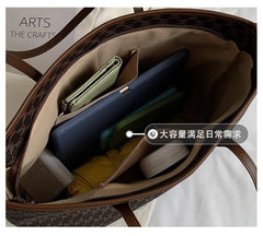 High-Quality Shoulder Bag with Large Capacity Print Handbag Texture Tote Bag